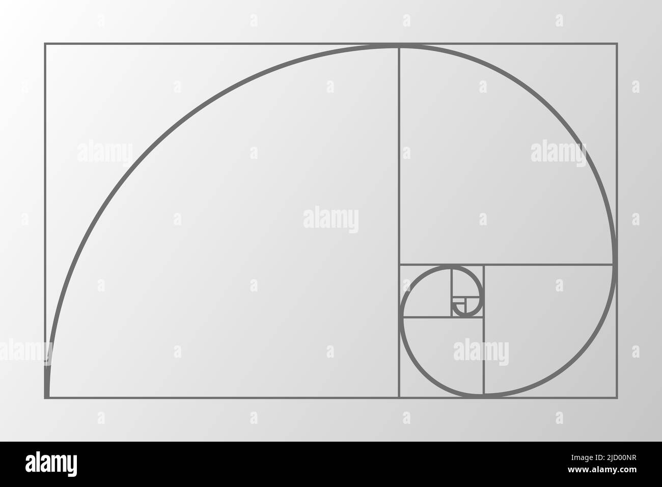 Abstract illustration with golden ratio on gray background. Art gold ...