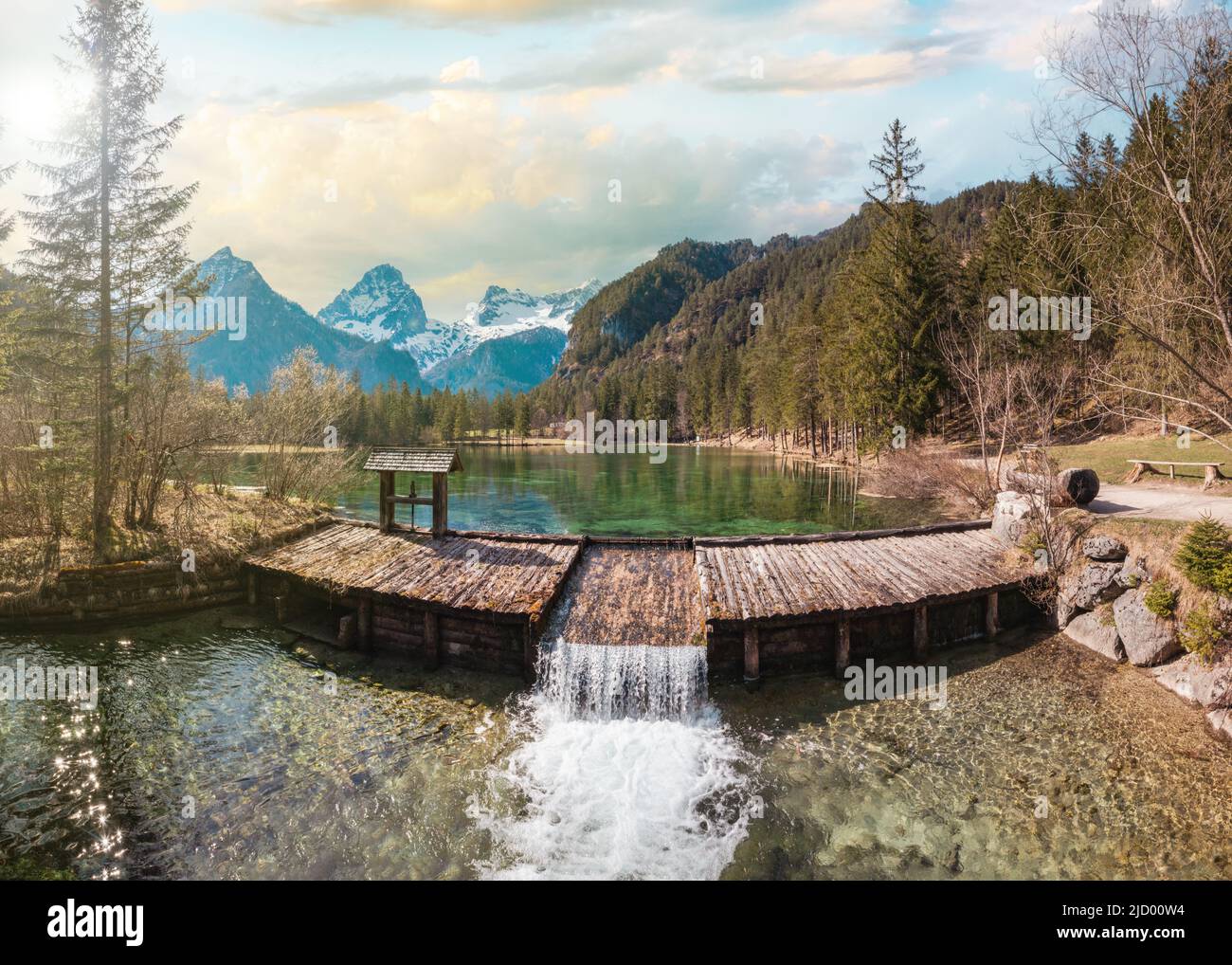 Schiederweiher lake close to Hinterstoder in Austria. Beautiful scenic landscape in the Austrian Alps. Stock Photo