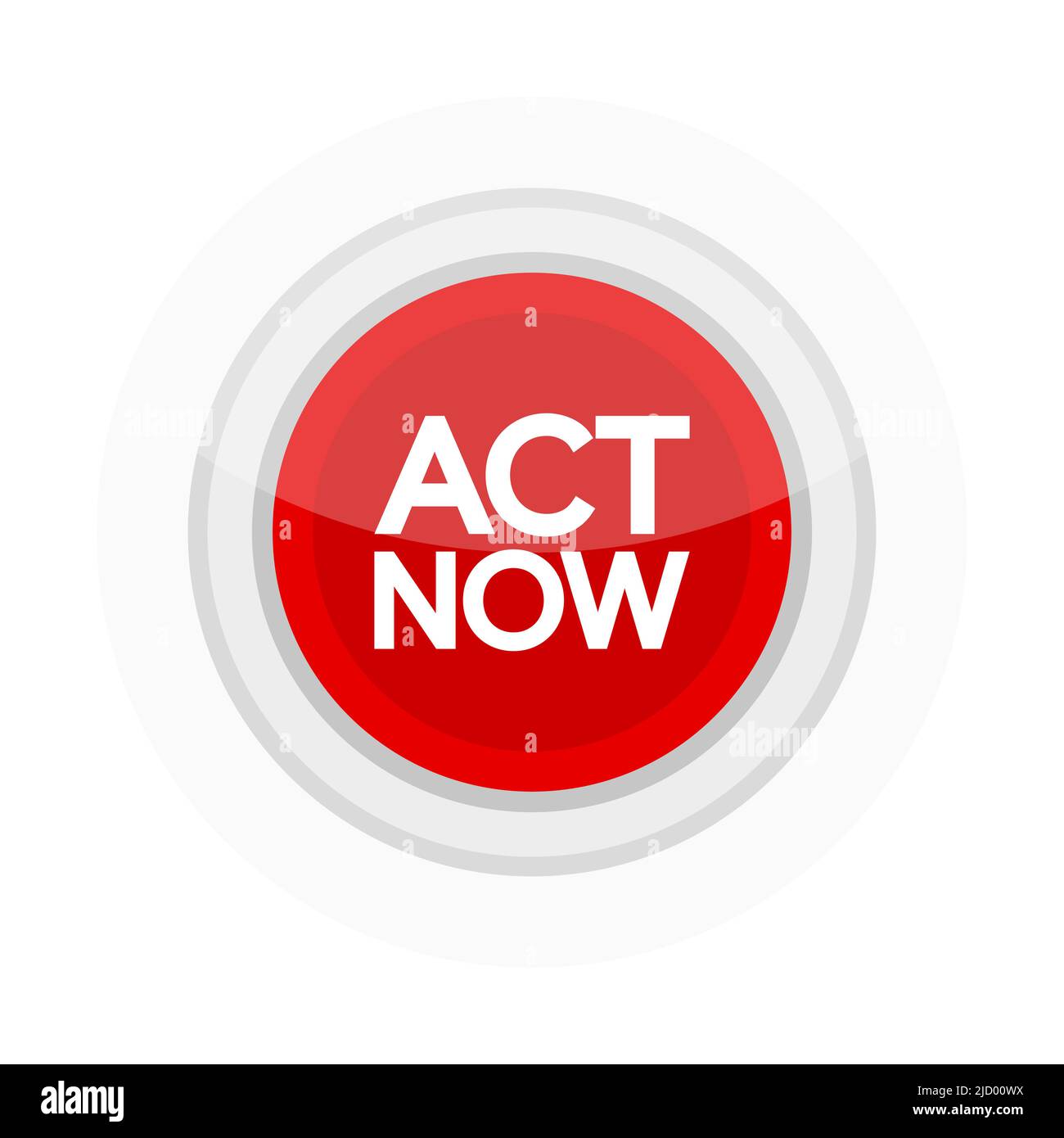 Red button on white backdrop. Call business icon. Vector web button. Vector illustration Stock