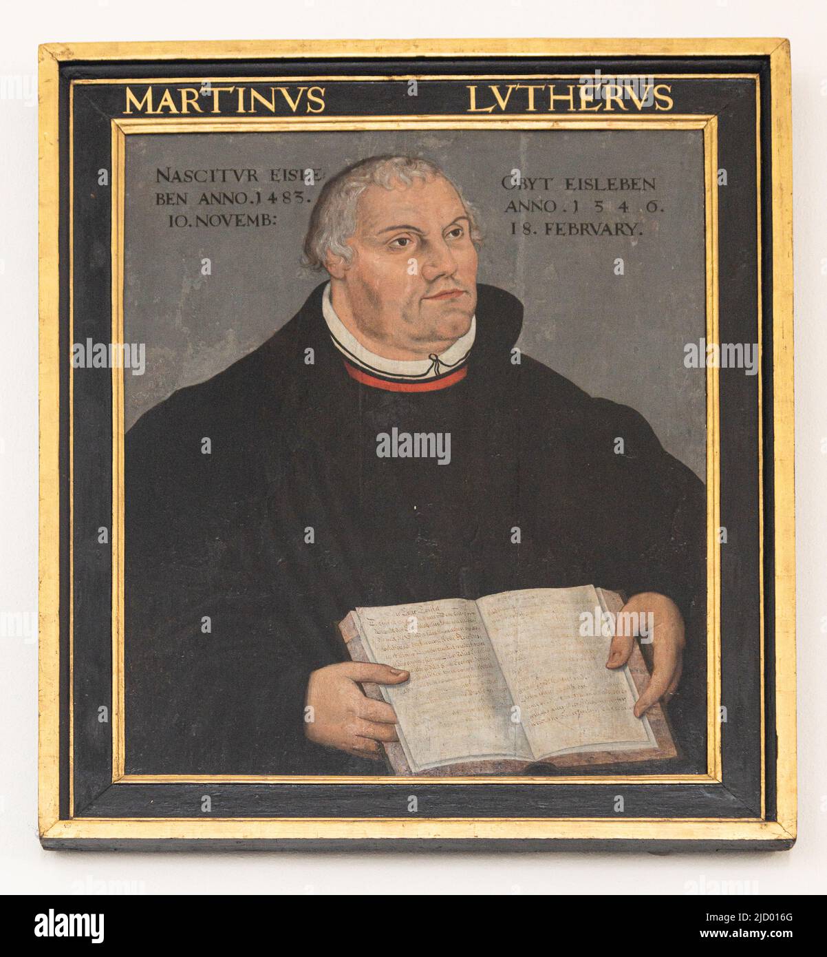Portrait of the reformer Martin Luther from 1585 by an unknown artist. Vejle, Denmark, June 13, 2022 Stock Photo