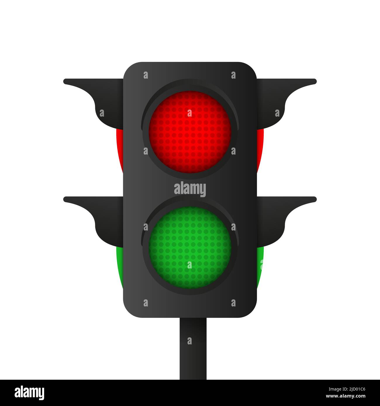 3d realistic pedestrian traffic light on white background. Vector illustration. Stock Vector