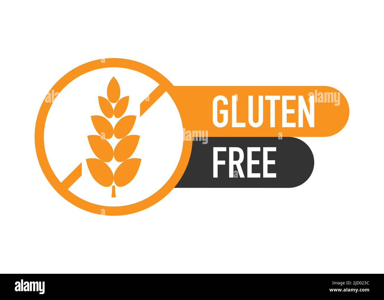 Flat icon with gluten free. Organic signs. Vector illustration. Stock Vector