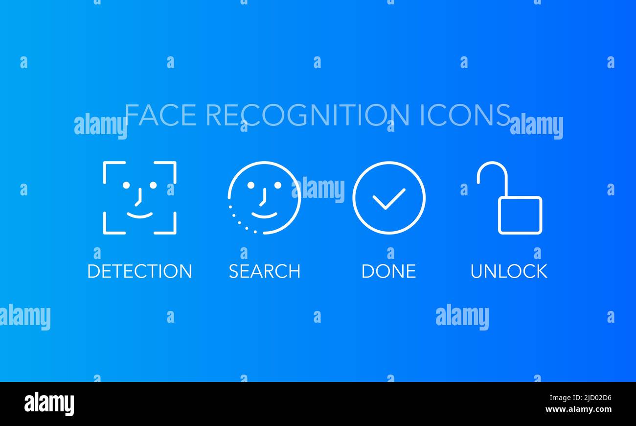 Face recognition, great design for any purposes. Protection icon vector. Personal protection. Stock Vector