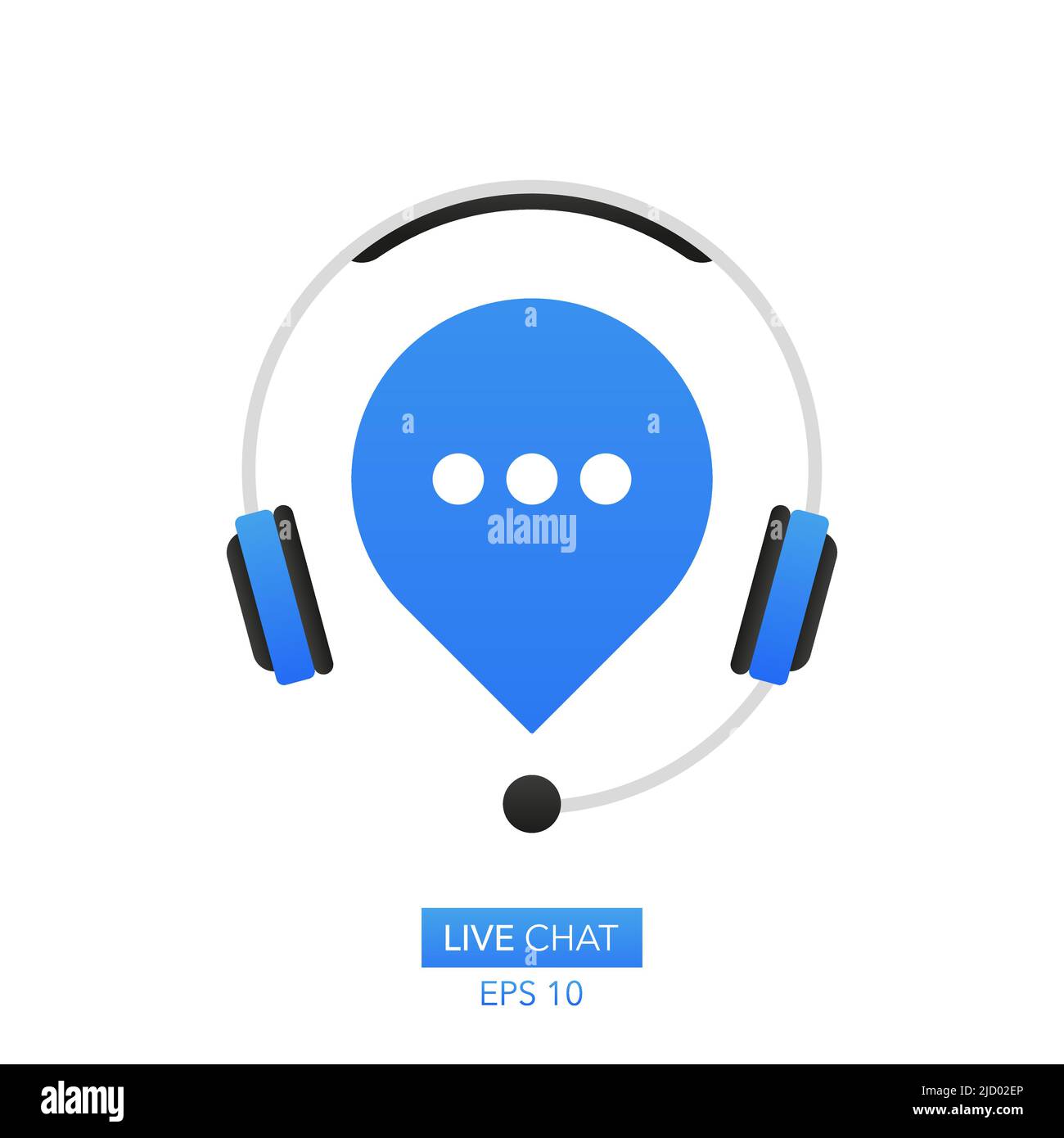 Live chat in flat style. Online support call center. Customer service. Client comment. Live button. Client support online helpline. Stock Vector