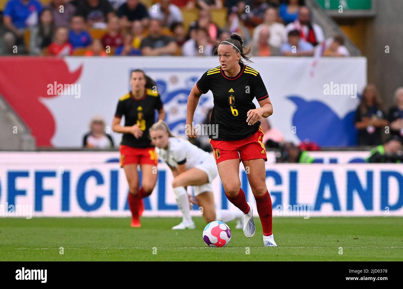 Belgium's Tine De Caigny pictured in action during the friendly match