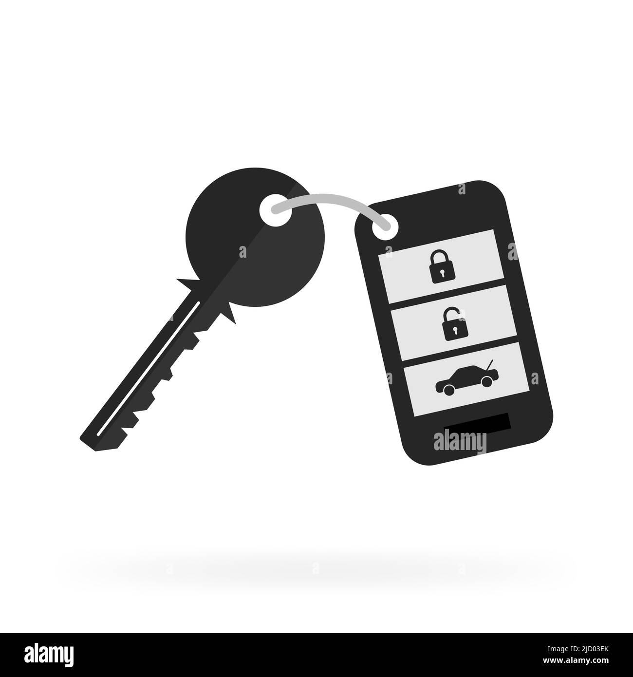 Auto key, great design for any purposes. 3d vector illustration. Blue background. White background. Vector icon. Stock Vector