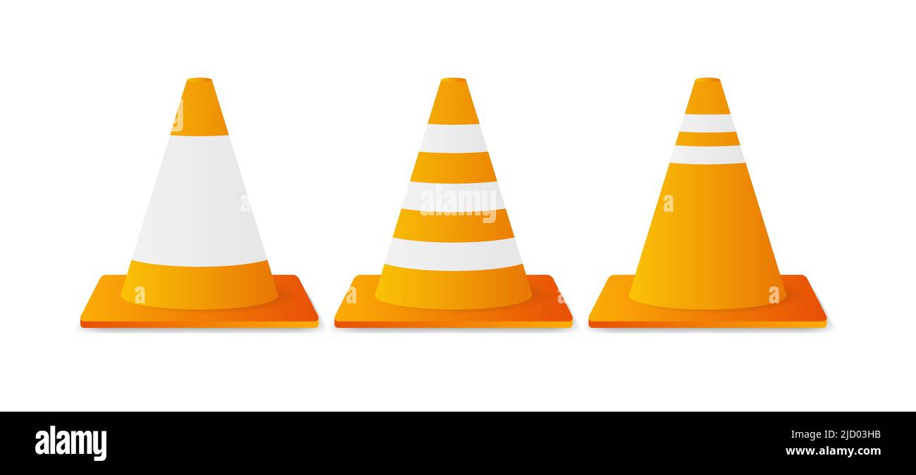 Traffic cone. Danger symbol. Warning attention sign. Work safety Stock Vector