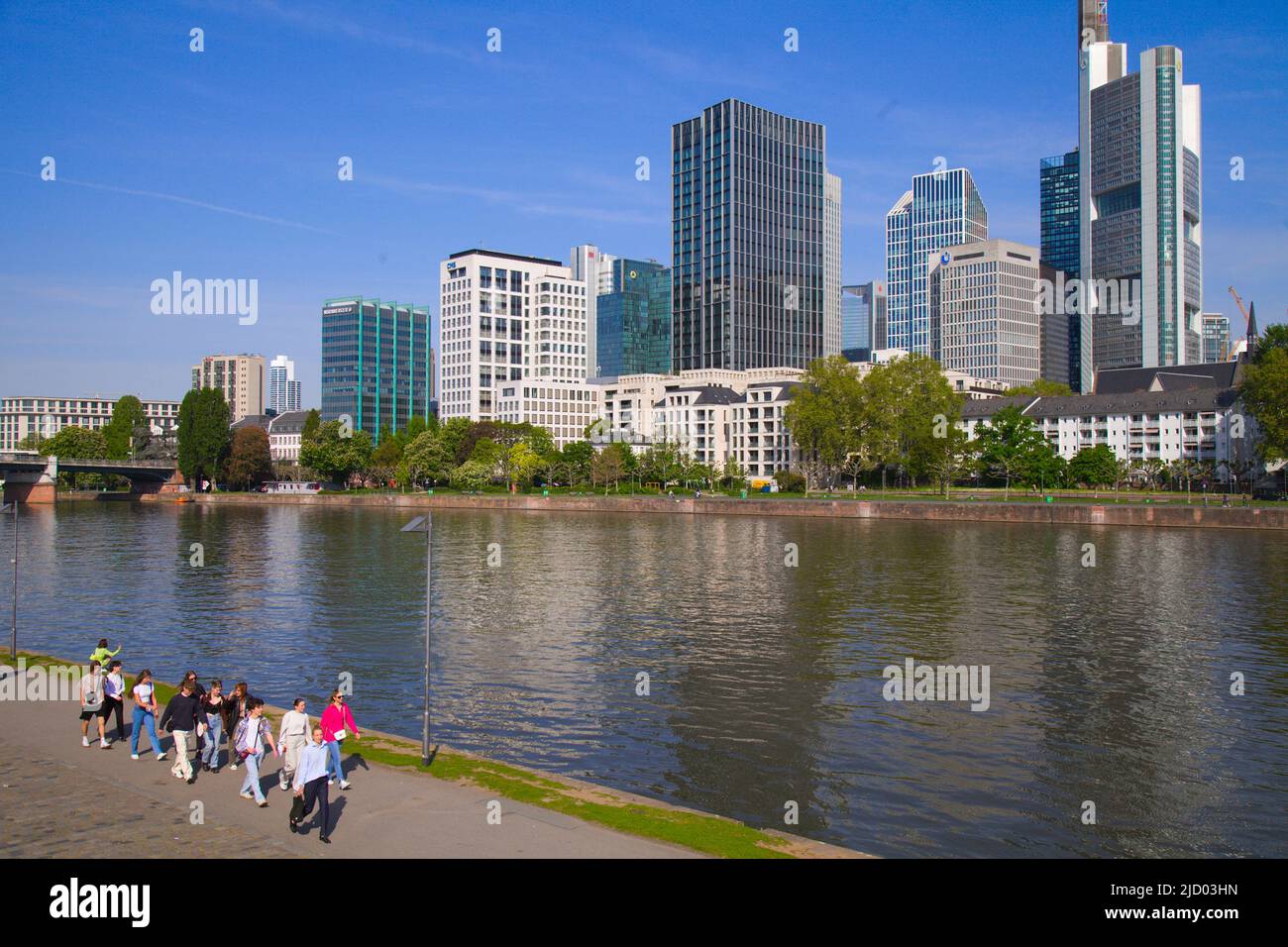 Germany, Hesse, Frankfurt am Main, skyline, Main river, Stock Photo