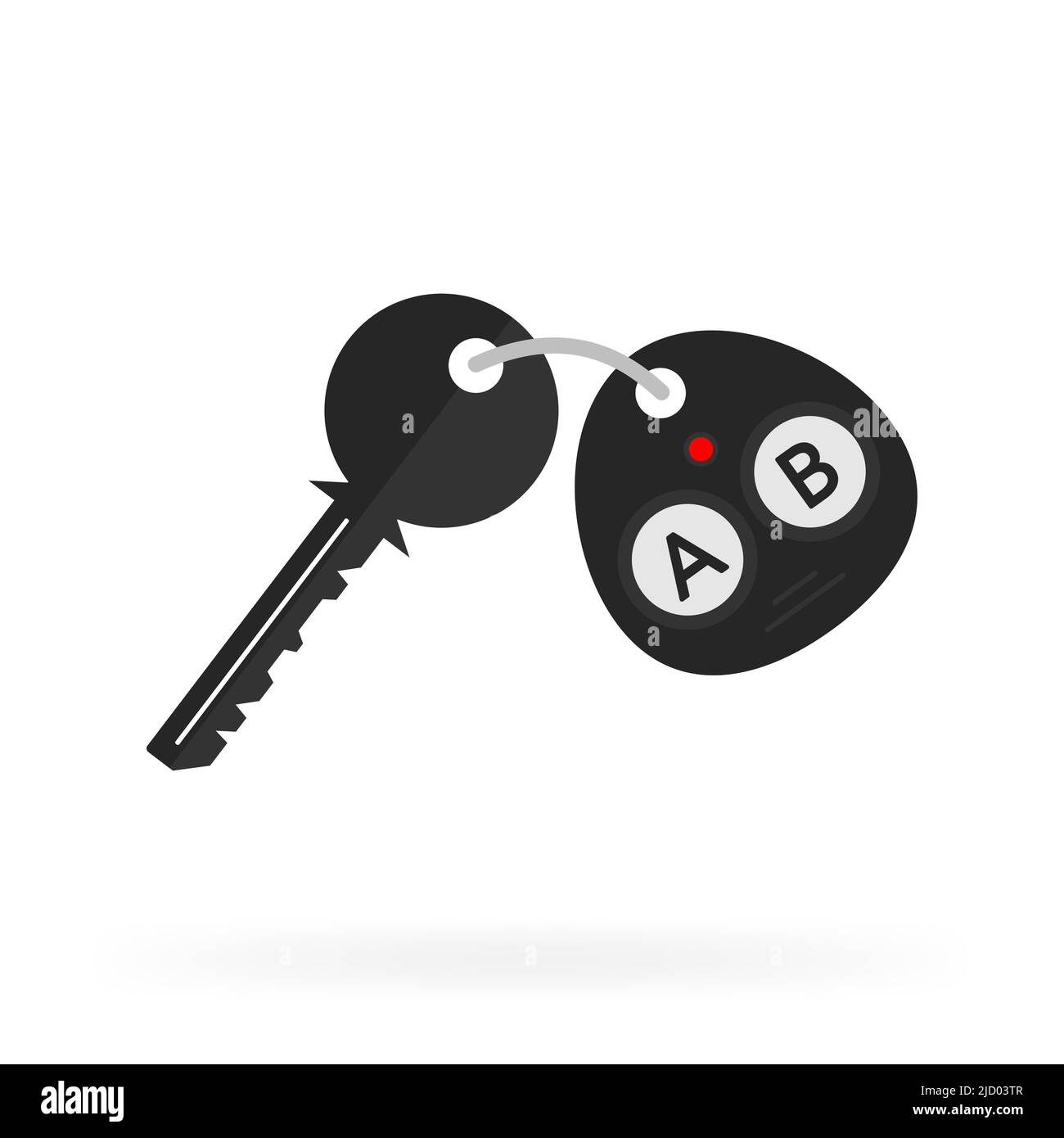 Auto key, great design for any purposes. 3d vector illustration. Blue background. White background. Vector icon. Stock Vector