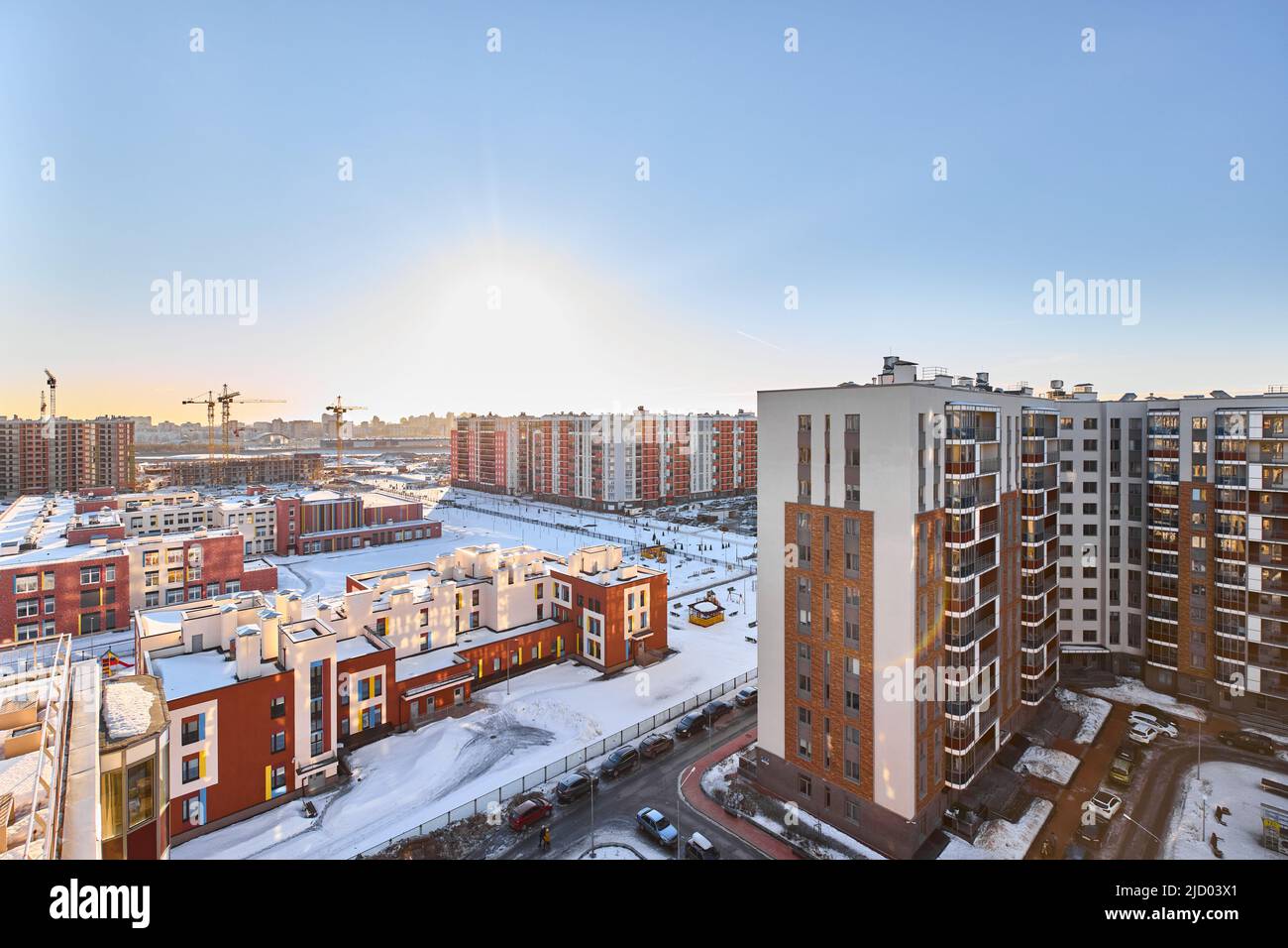 View from the window from the residential complex in winter Stock Photo ...