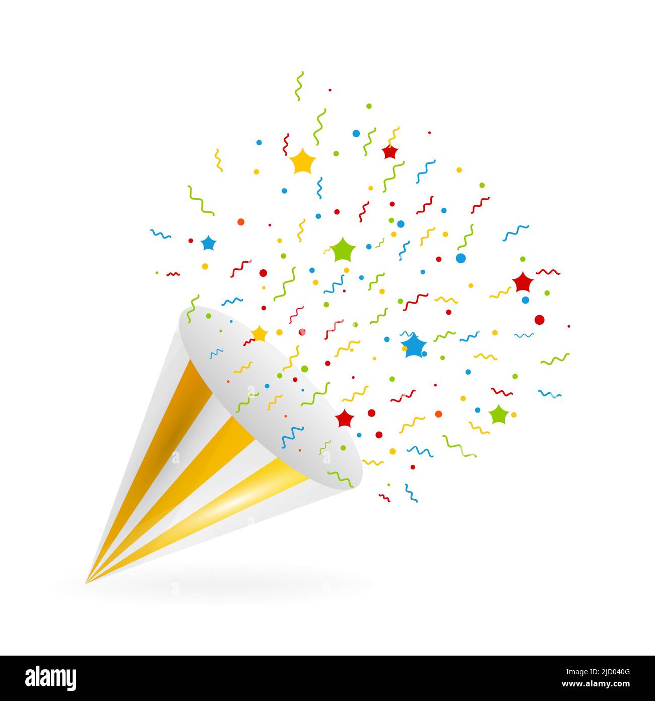 Exploding Party Popper With Confetti And Streamer Stock Vector Image And Art Alamy 0450