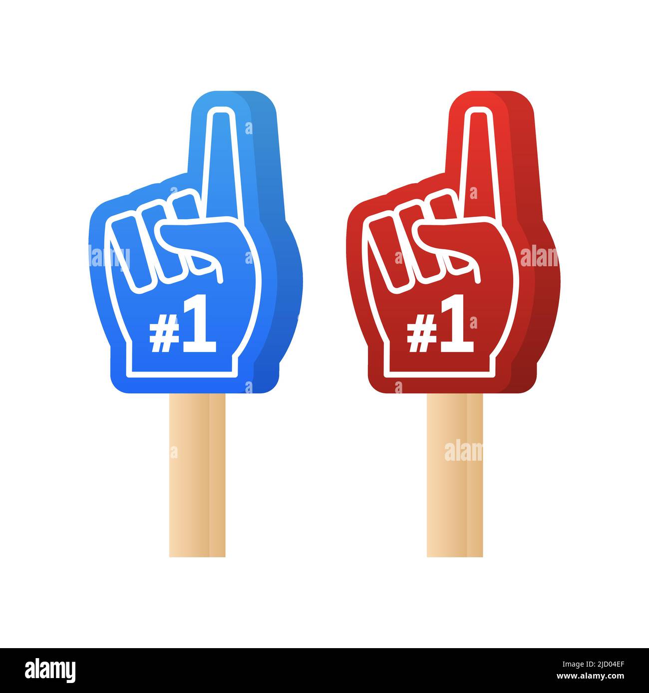 American number one for concept design. Fan logo hand with finger up. Stock Vector