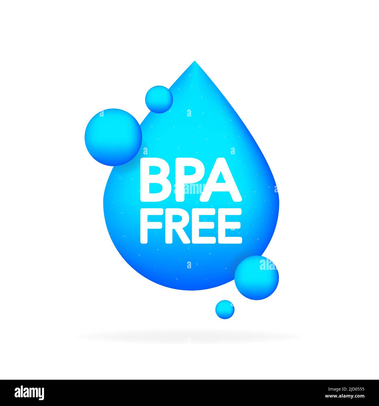 BPA free. Realistic blue a drop.  design. Vector illustration Stock