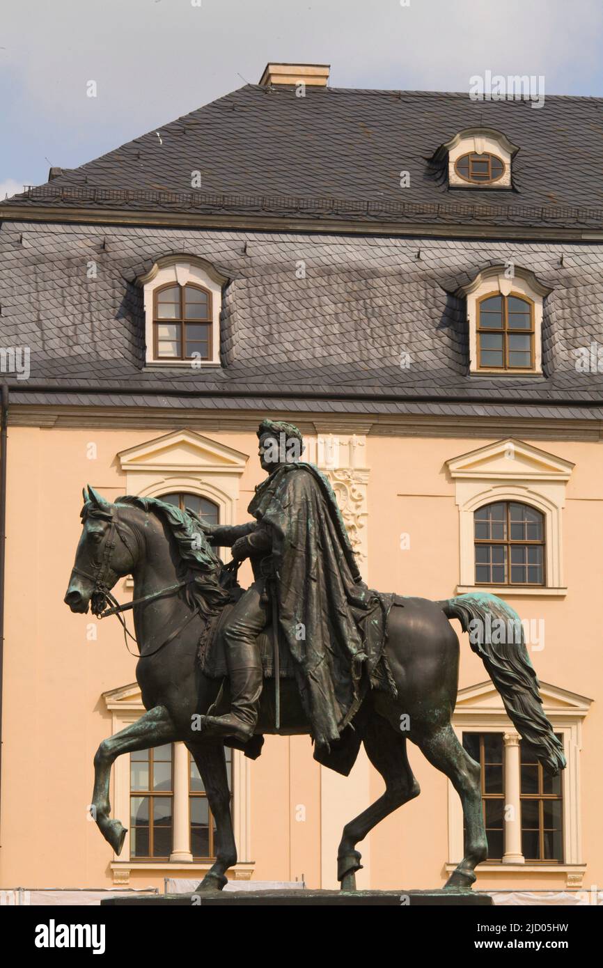 Germany, Thuringia, Weimar, Carl August statue Stock Photo - Alamy