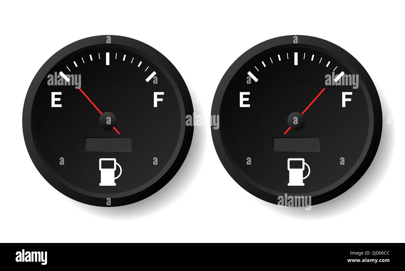 The concept of a fuel indicator, gas meter on white background. Fuel sensor. Vector illustration. Stock Vector