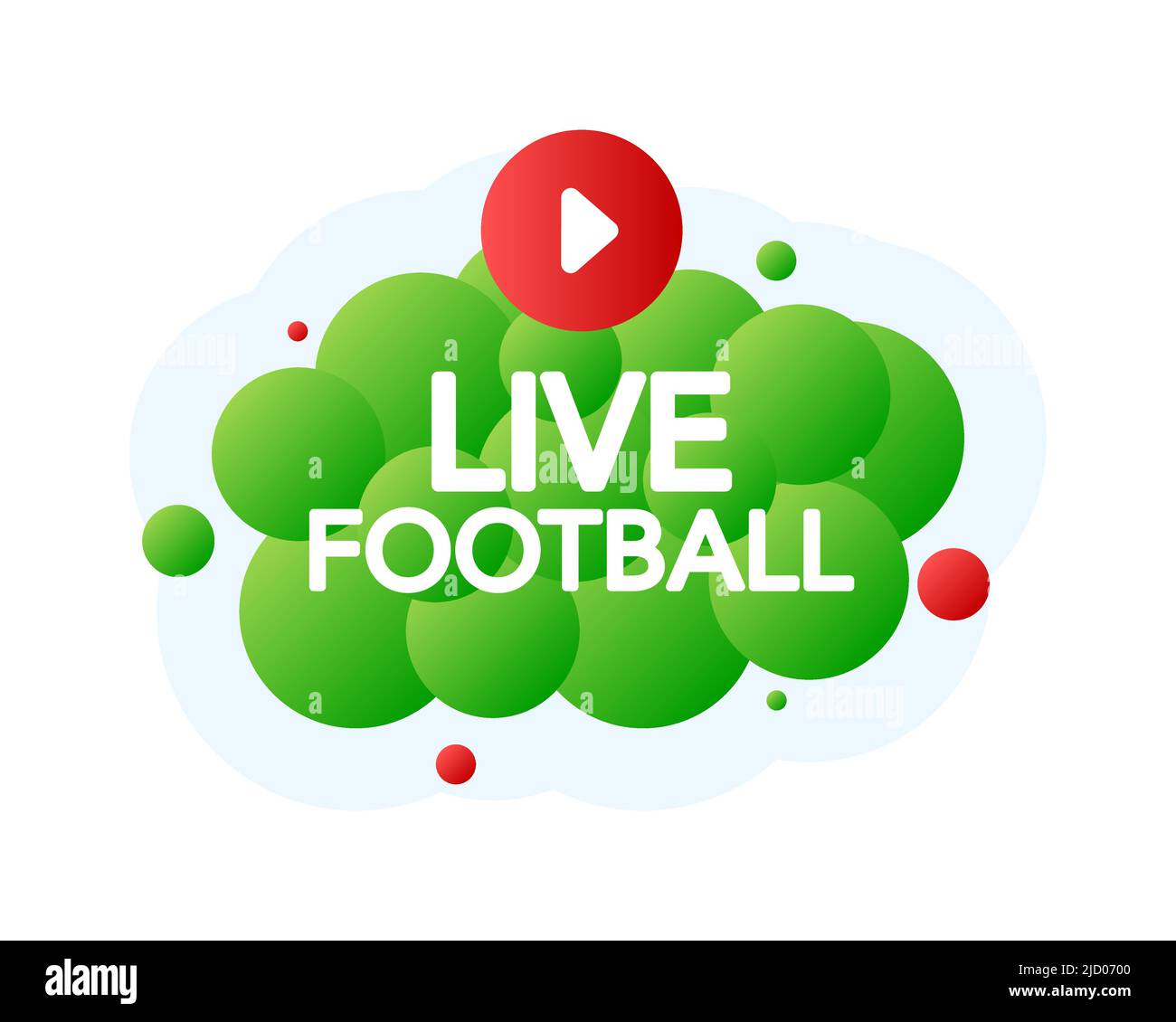 Live Football Bubble Banner, green emblem label. Vector illustration