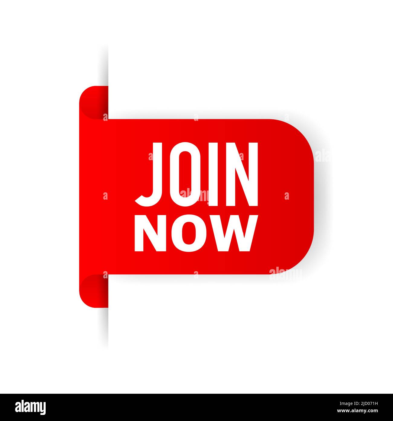 Join now red label on white background. Vector illustration Stock ...