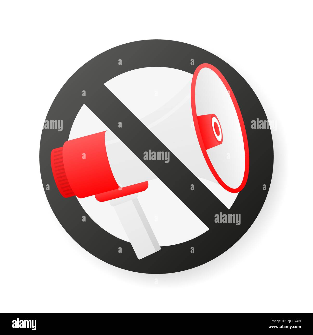 No megaphone in 3D style on white background. Vector illustration. Stock Vector