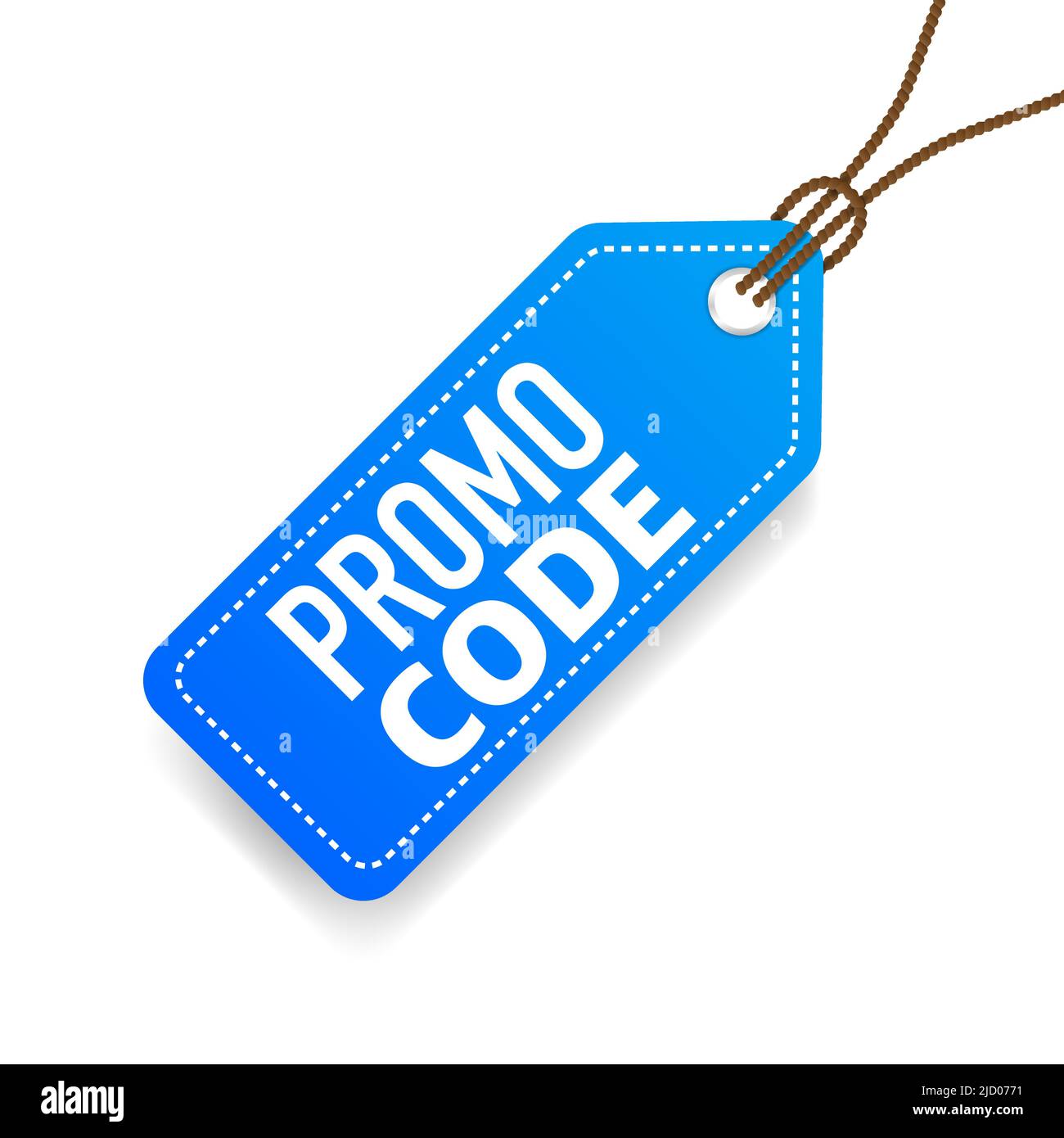 Promo code blue price tag. Blue label. Vector illustration Stock Vector