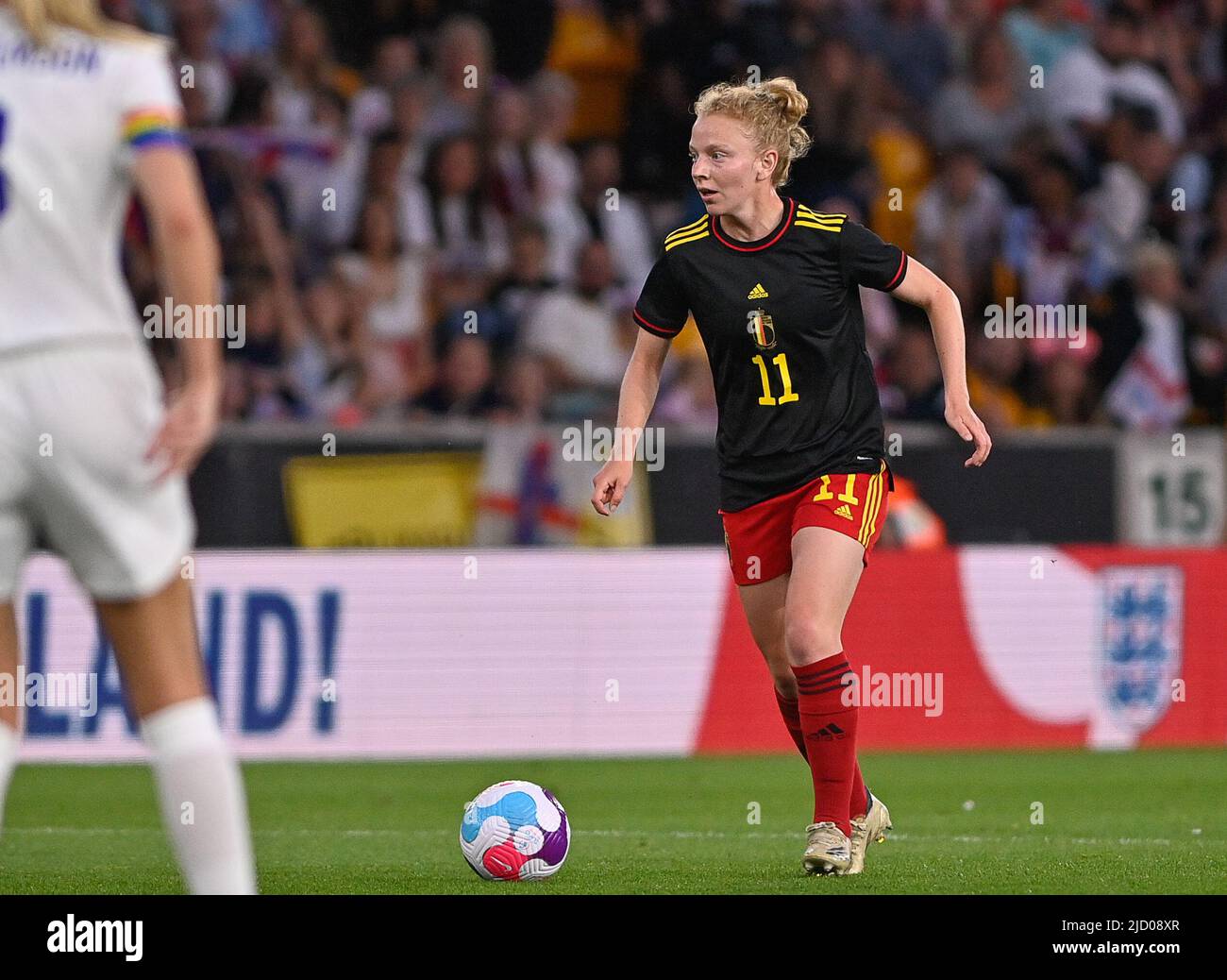 Belgium's Charlotte Tison pictured in action during the friendly match