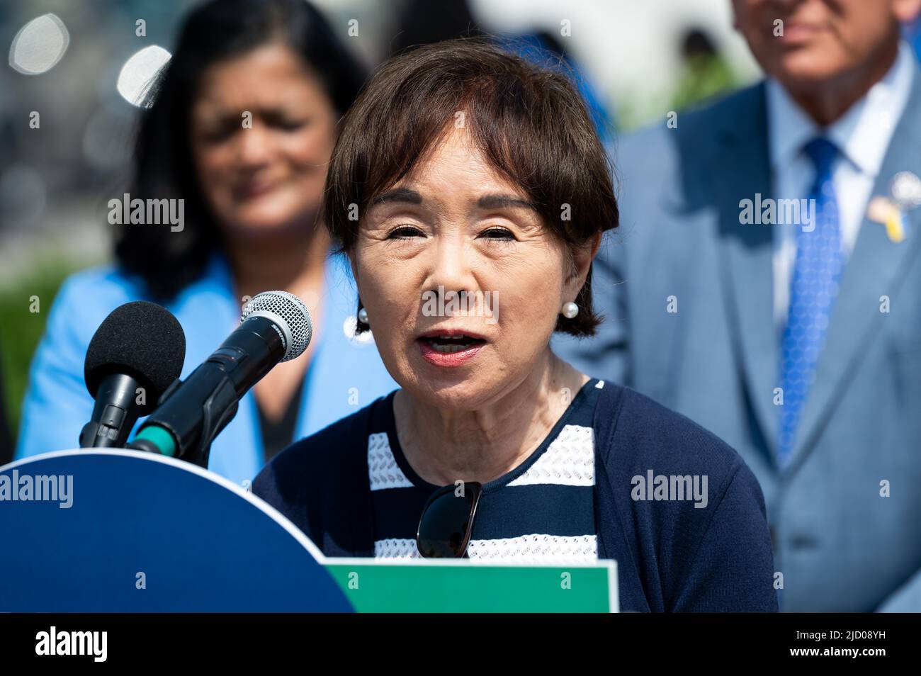 Washington, United States. 16th June, 2022. U.S. Representative Doris Matsui (D-CA) speaks at a press conference to call for climate, justice, jobs, and clean energy investments. Credit: SOPA Images Limited/Alamy Live News Stock Photo