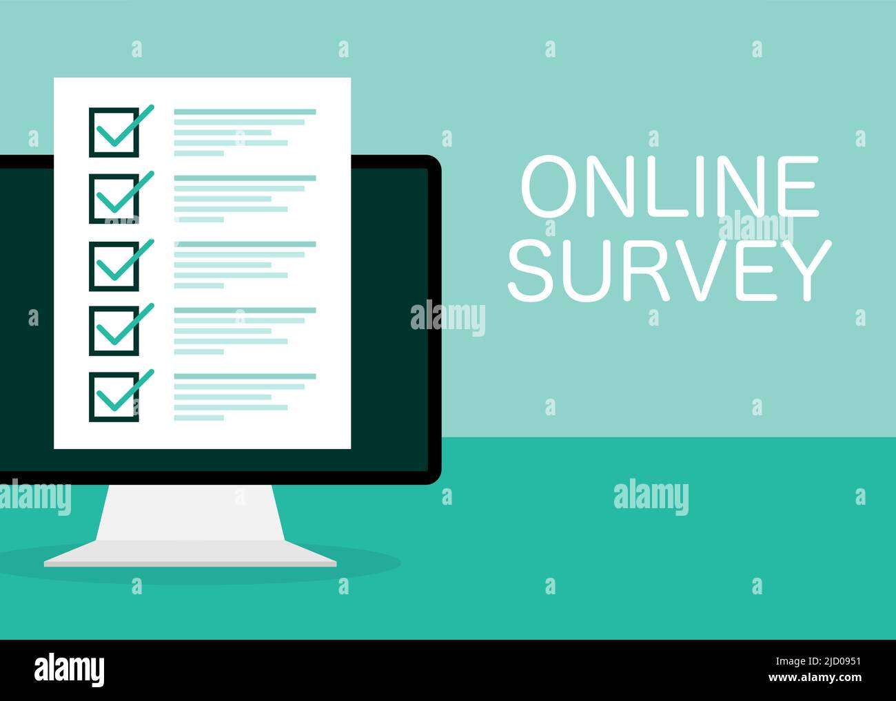 Line survey laptop in flat style green background. Vector icon. Vector ...