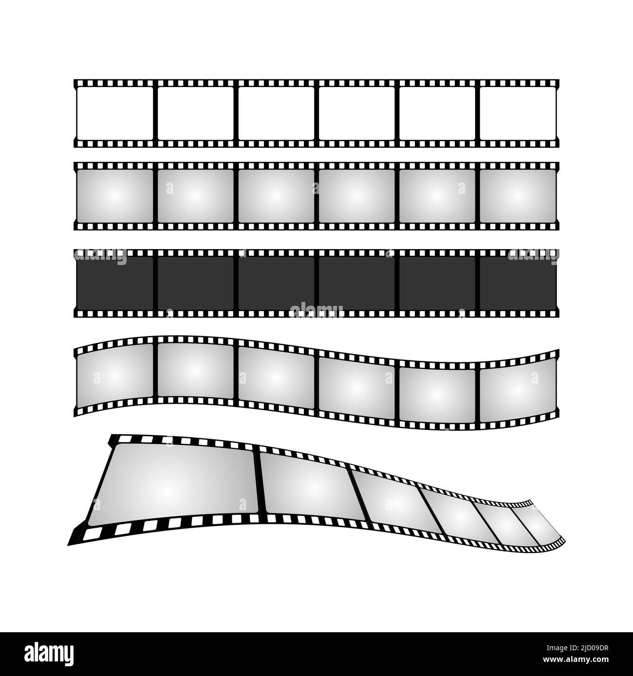 Movie tape set illustration. Cinema poster concept. Banner design for movie theater. Stock Vector