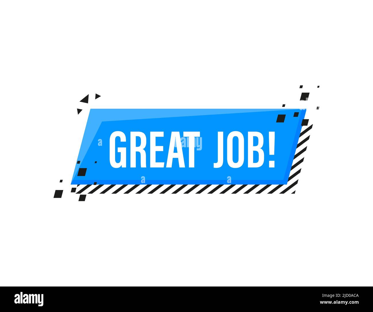 Great job megaphone banner in 3D style on white background. Vector