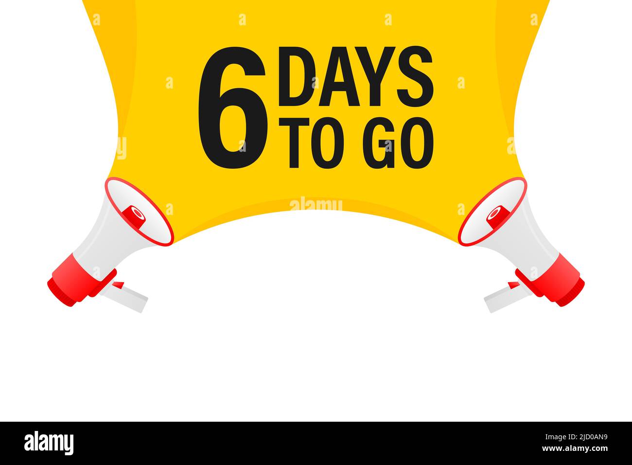 loudspeaker-megaphone-with-six-days-to-go-banner-for-business