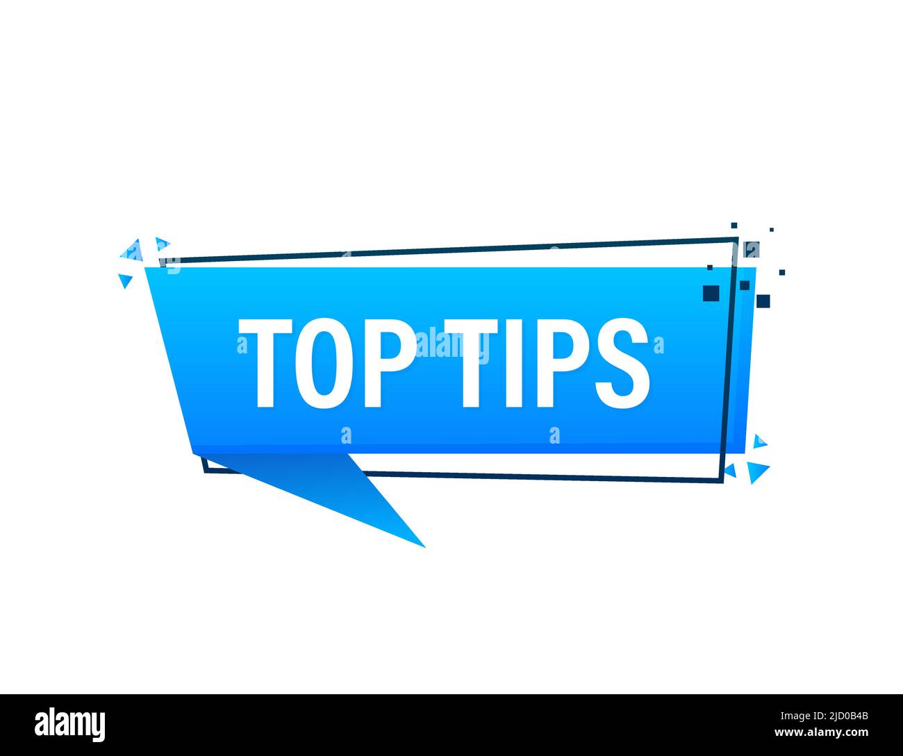 Top tips megaphone blue banner in 3D style on white background. Vector ...