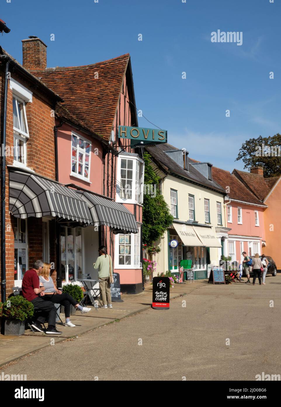 Street view Lavenham Village square Stock Photo Alamy