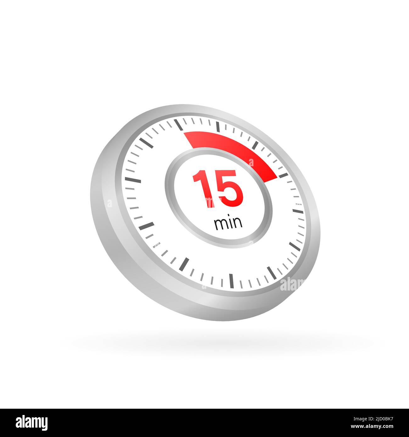 The 15 minutes, stopwatch vector icon. Stopwatch icon in flat style on