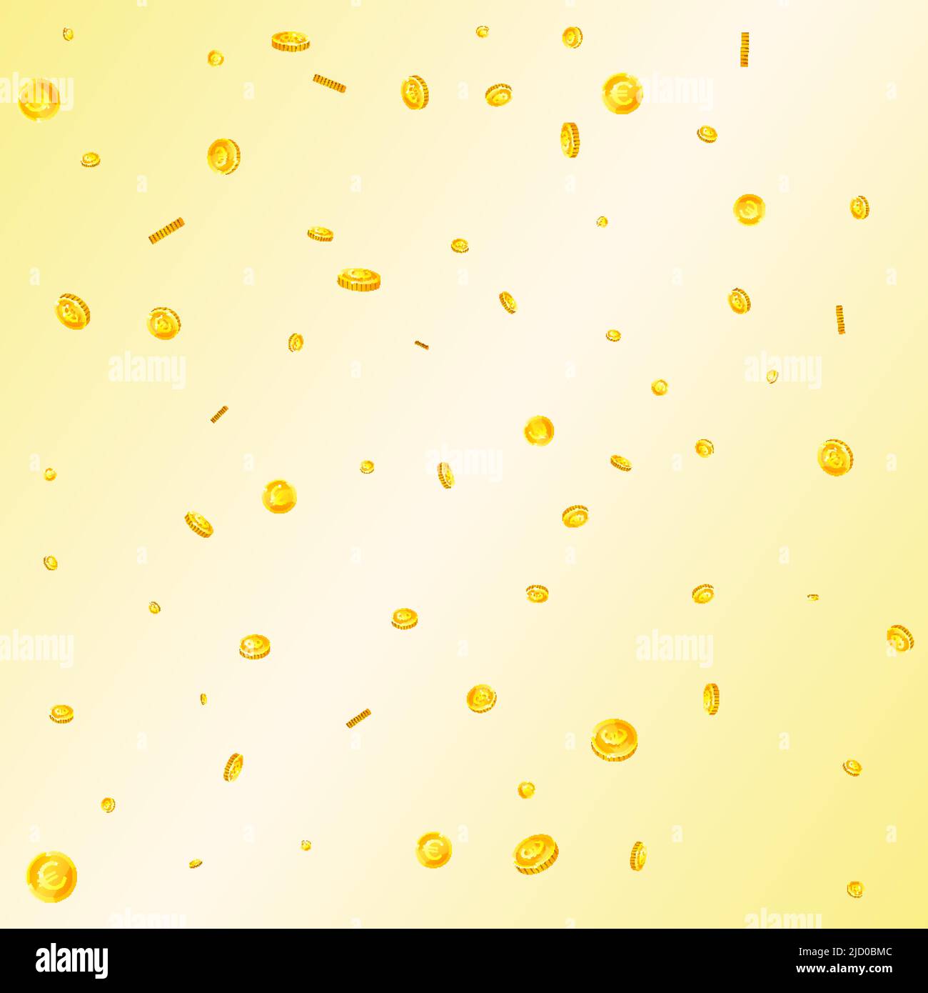 European Union Euro coins falling. Divine scattered EUR coins. Europe