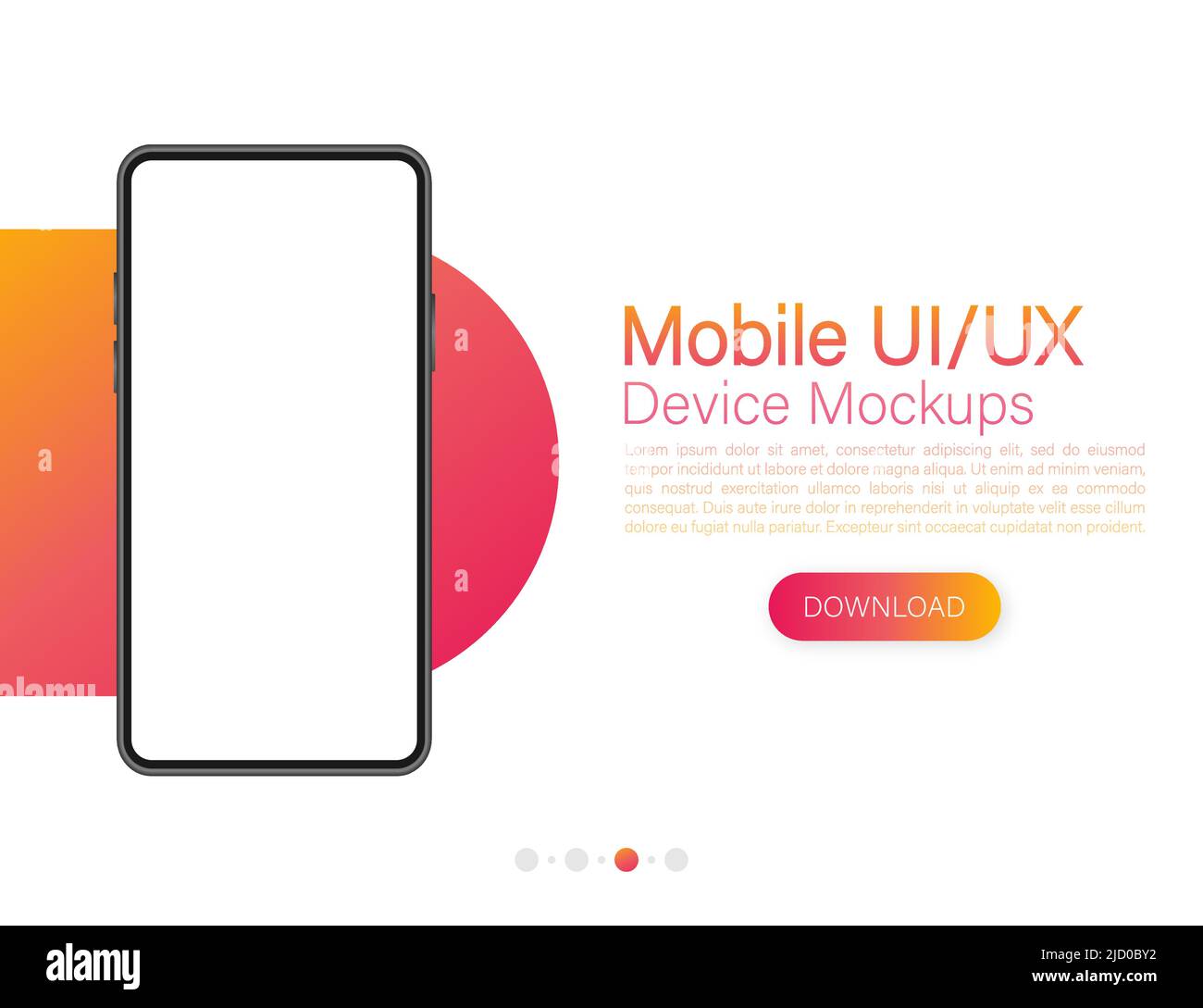 Icon with mobile ui and ux design on red background for web design. App ...