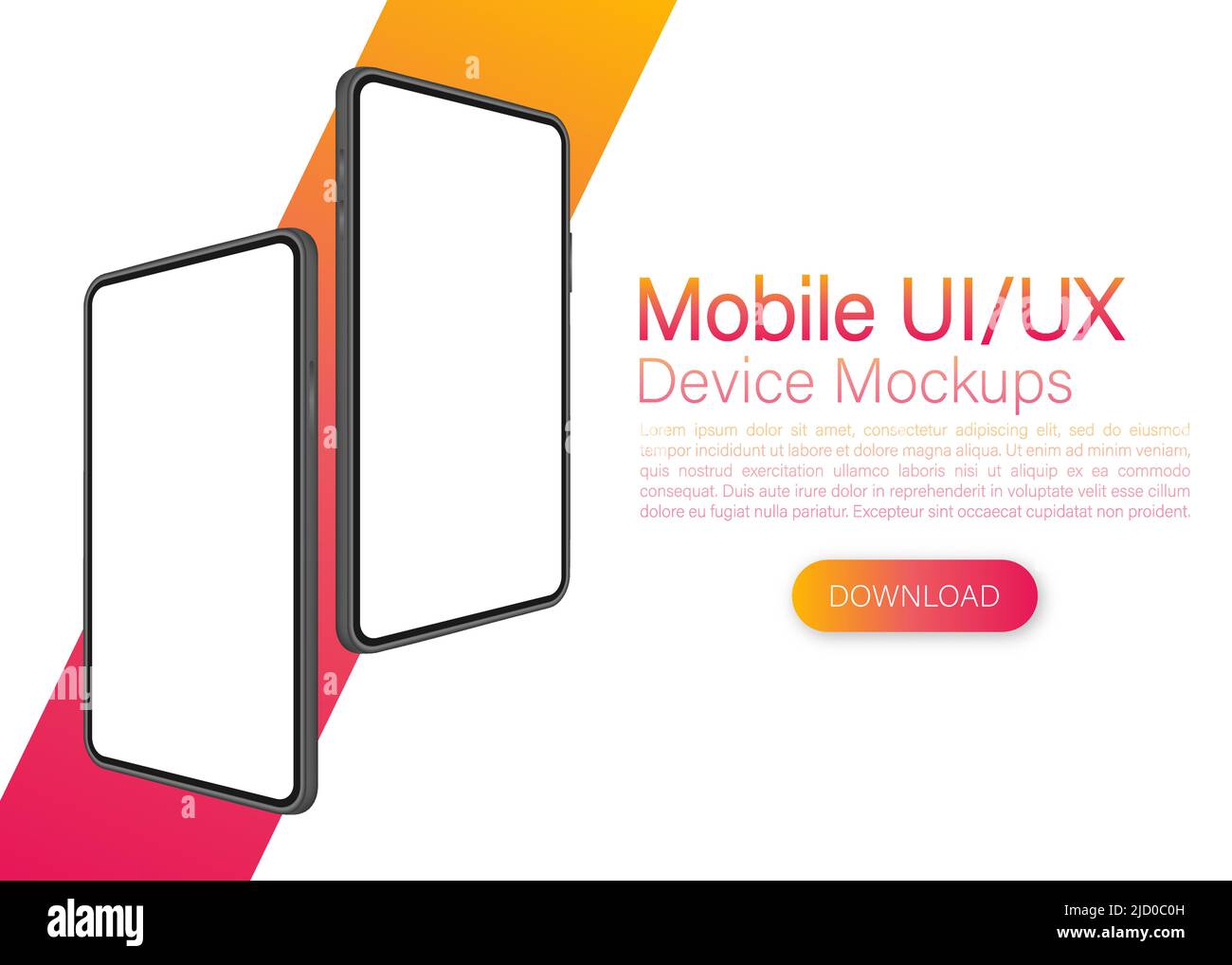 Icon with mobile ui and ux design on red background for web design. App ...