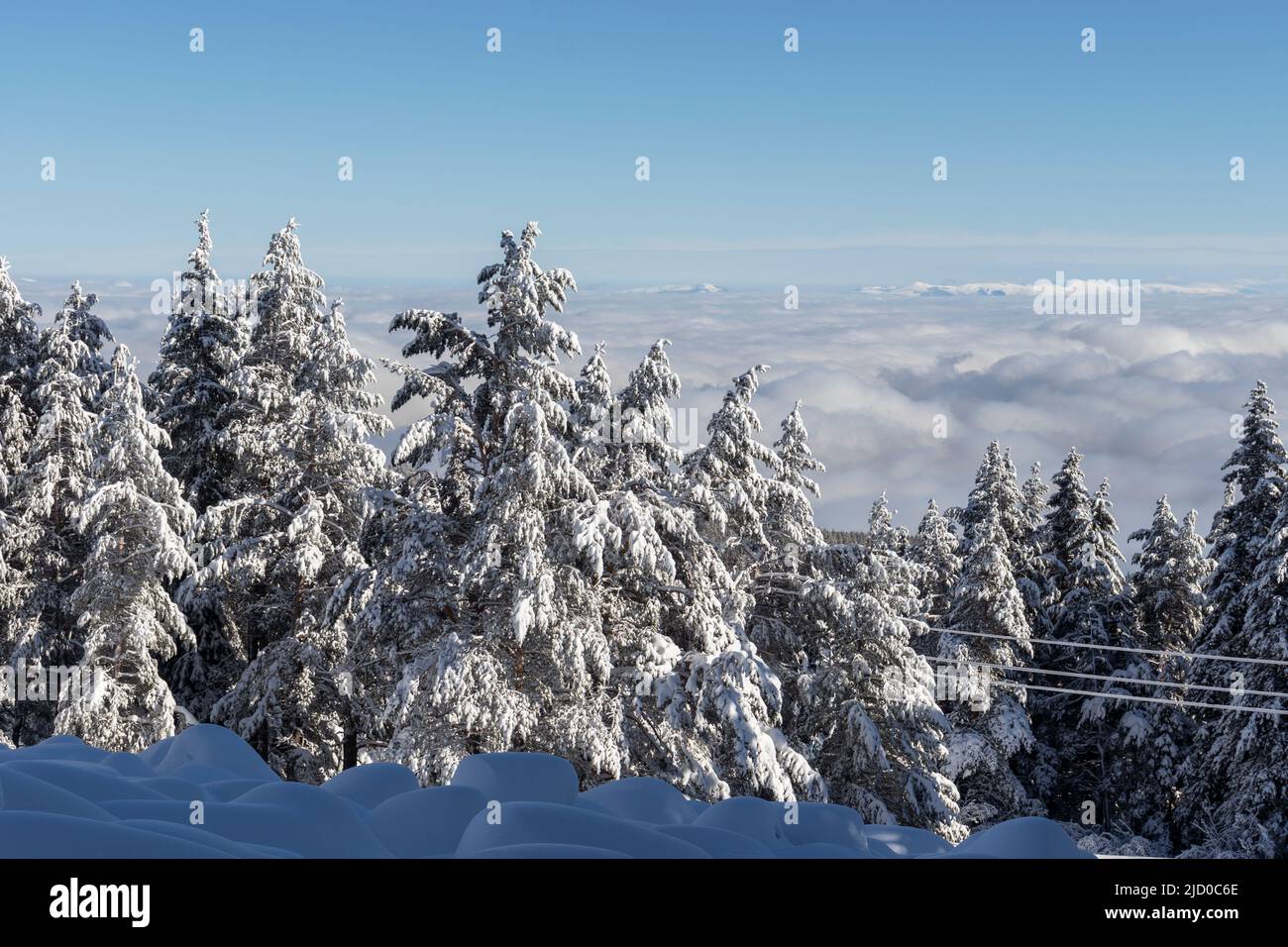 Winter view of Vitosha Mountain, Sofia City Region, Bulgaria Stock
