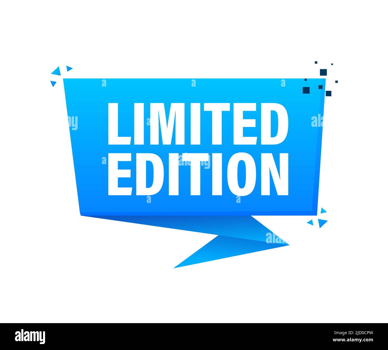 Banner with blue limited edition on white background for print design. Vector template. Special offer badge. Stock Vector