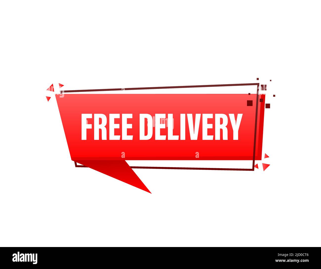 Free delivery service badge. Fast time delivery on white background. Vector illustration. Stock Vector