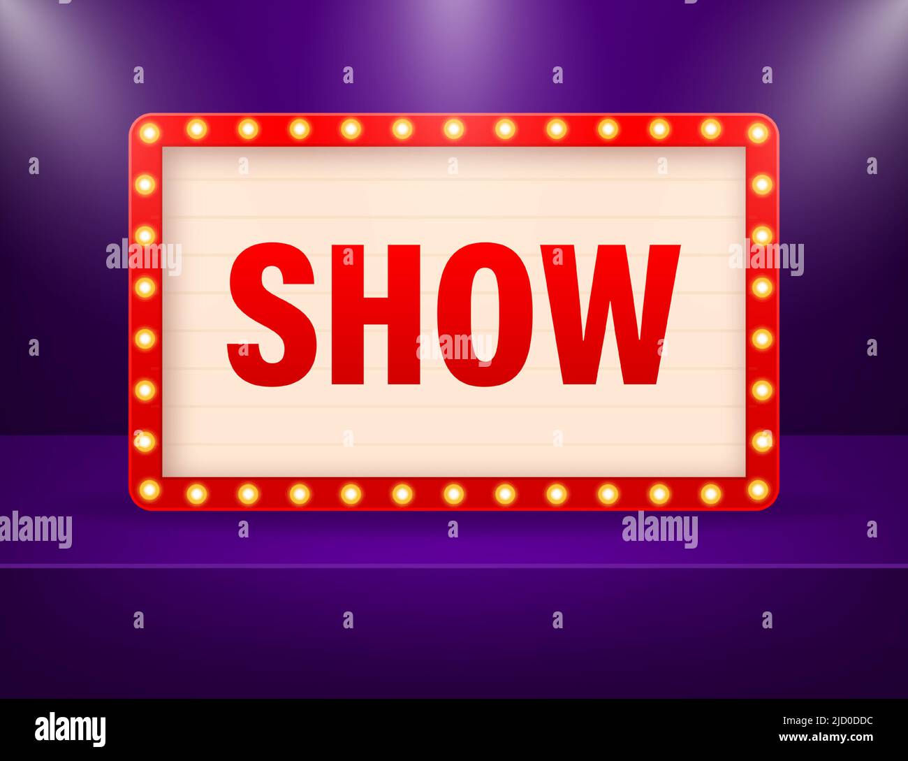 Retro show sign on dark backdrop. Vector sign. Abstract icon. Business ...