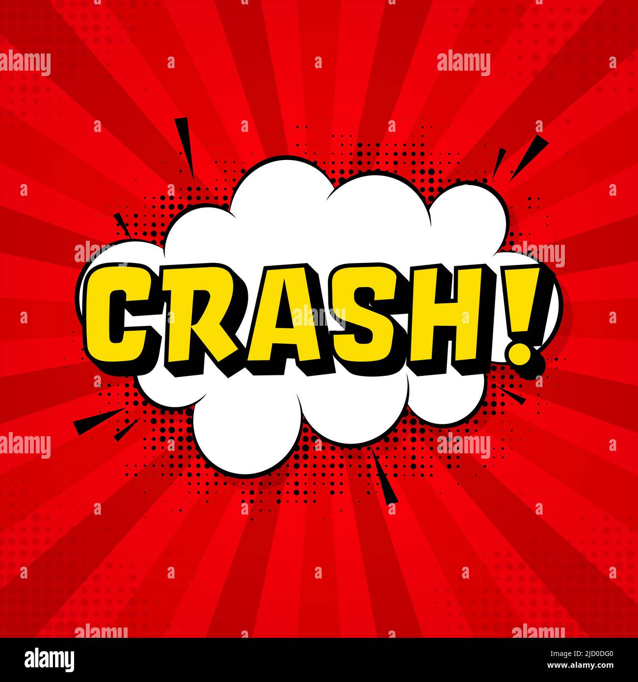 Crash in vintage style. Cartoon style vector. Pop art. Vector text. Wow