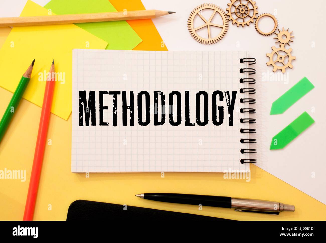 Word writing text Methodology. Business concept for System of Methods used in a study or activity Steps to follow written Tear Sticky note paper piece Stock Photo