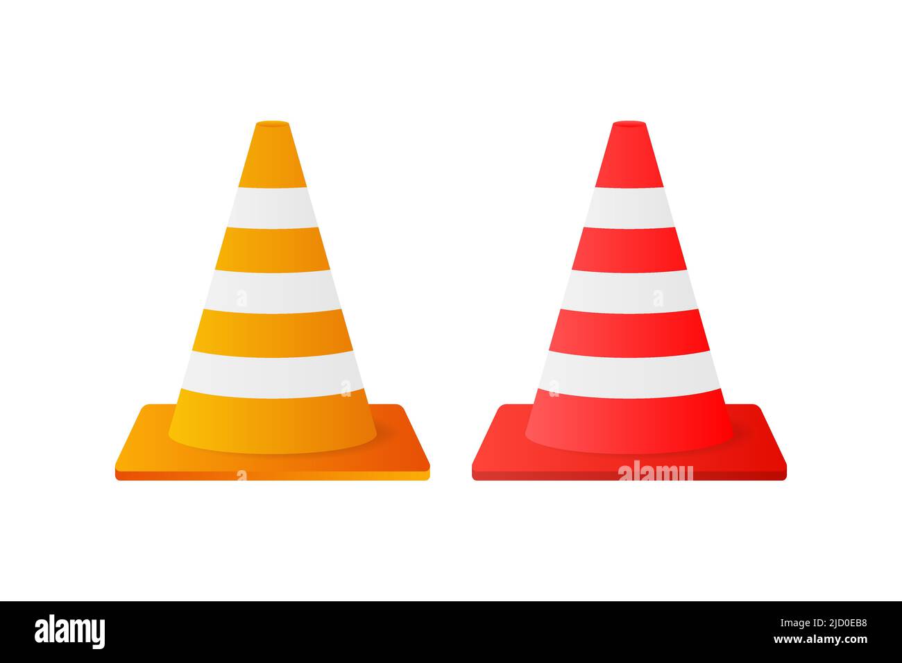 Traffic cone. Danger symbol. Warning attention sign. Work safety. Stock Vector