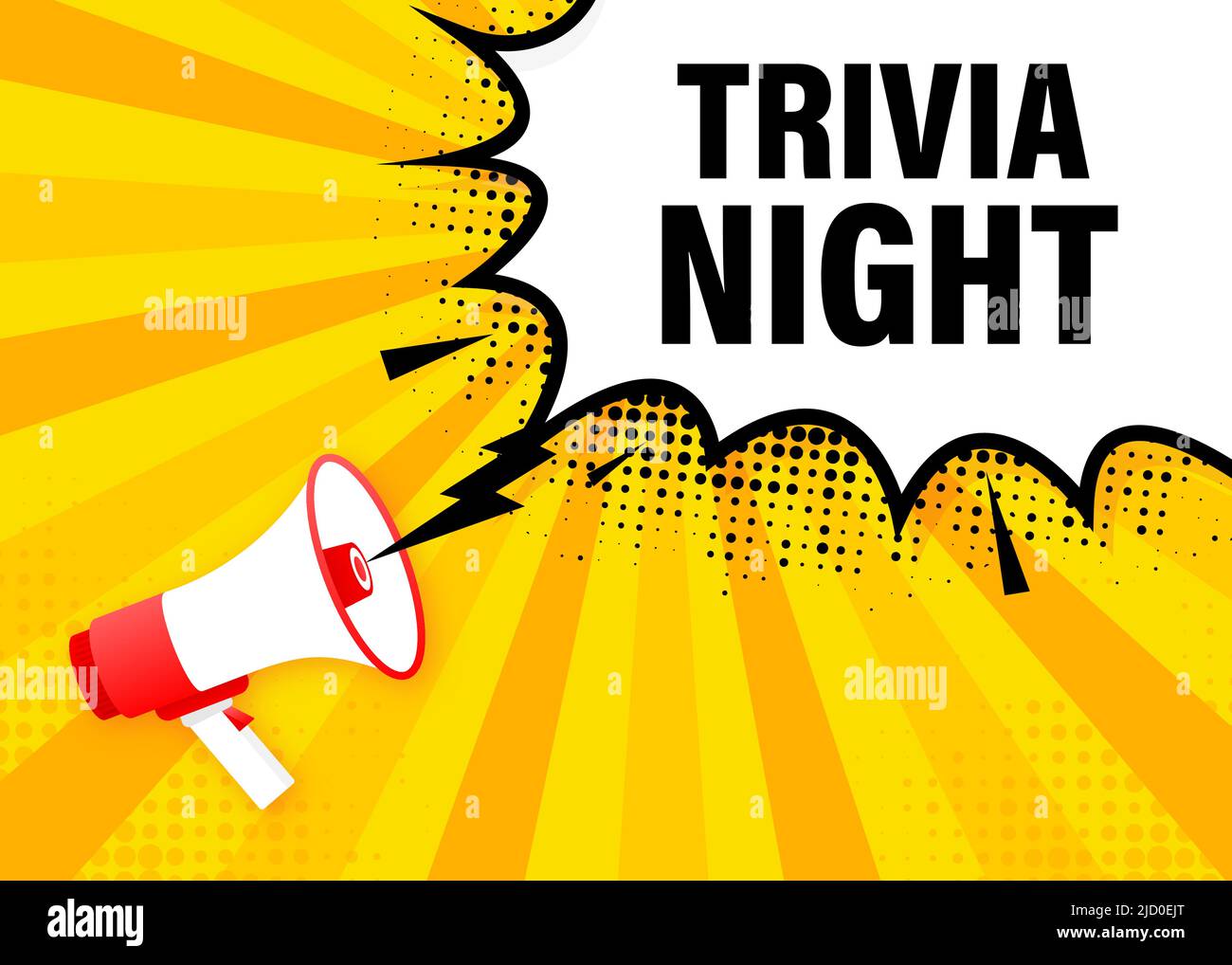 Trivia night banner in flat style. Vector illustration. Stock Vector