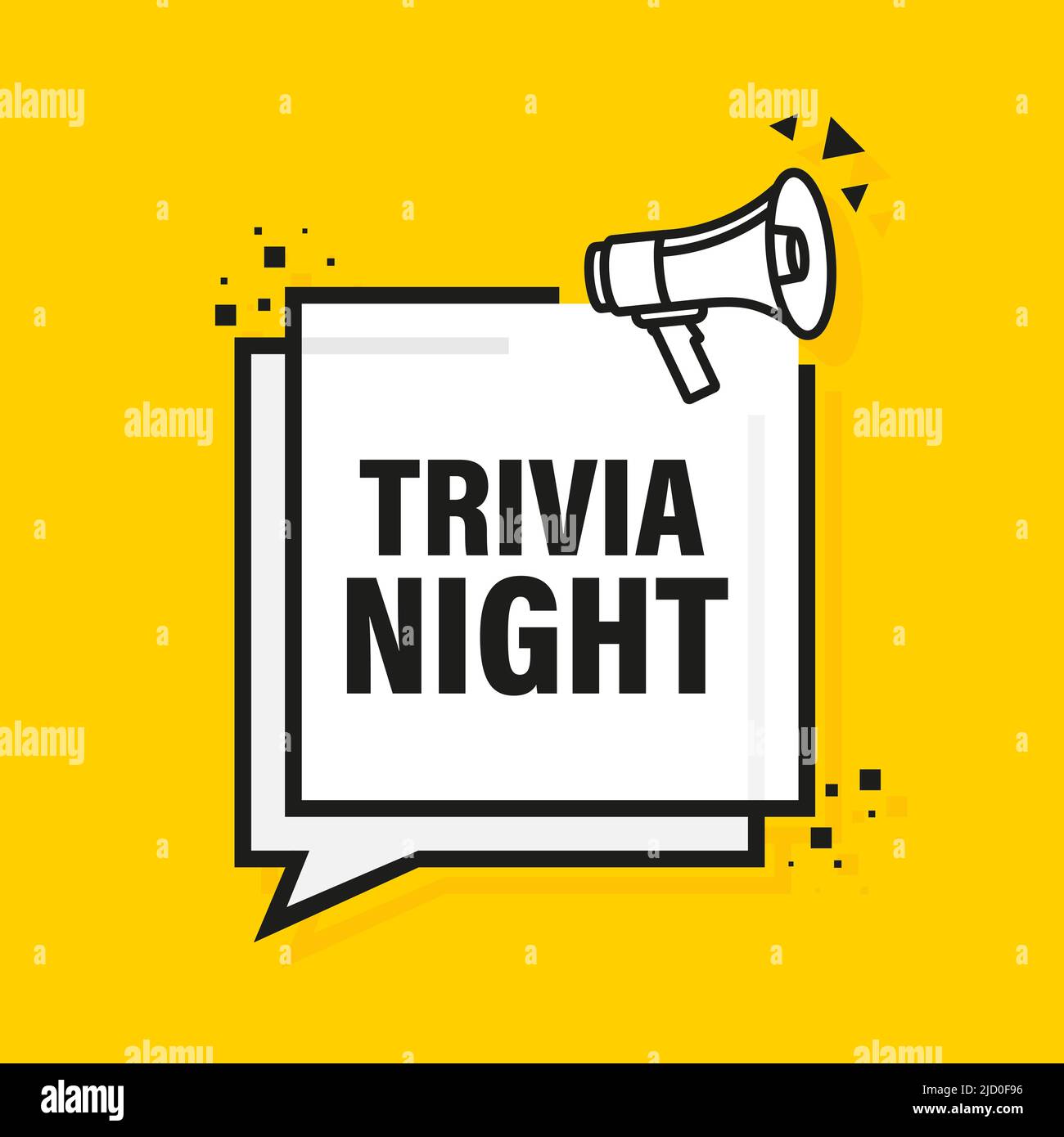 Trivia night banner in flat style. Vector illustration. Stock Vector