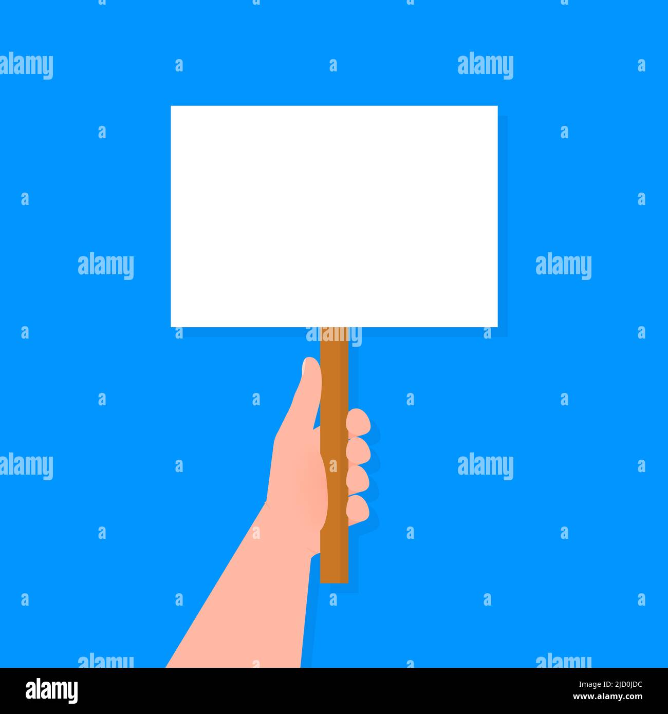 Empty placard hand, great design for any purposes. Background vector illustration. Web design. Stock Vector