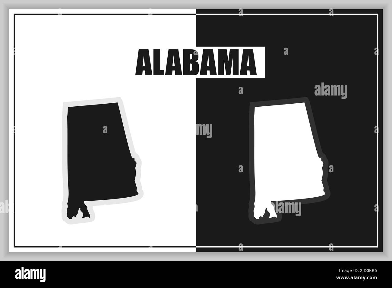 Flat Style Map Of State Of Alabama Usa Alabama Outline Vector Illustration Stock Vector Image 5026