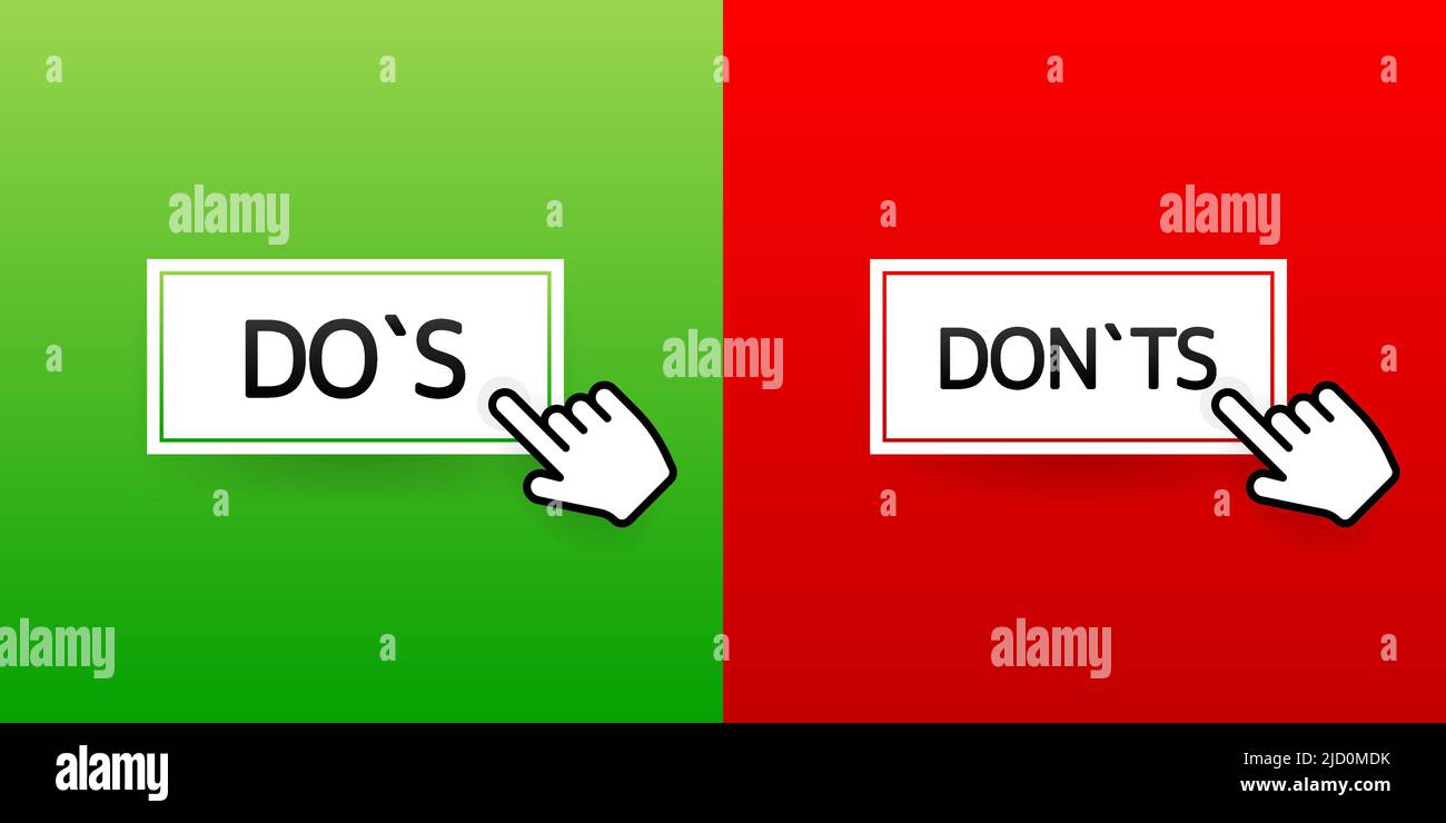 Check marks ui button with dos and donts. Flat simple style trend ...