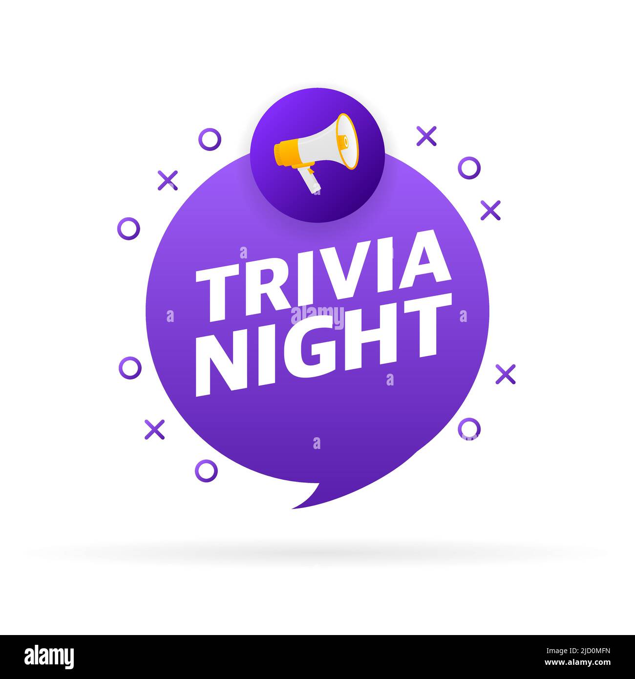 Trivia night banner in 3D style on white background. Vector