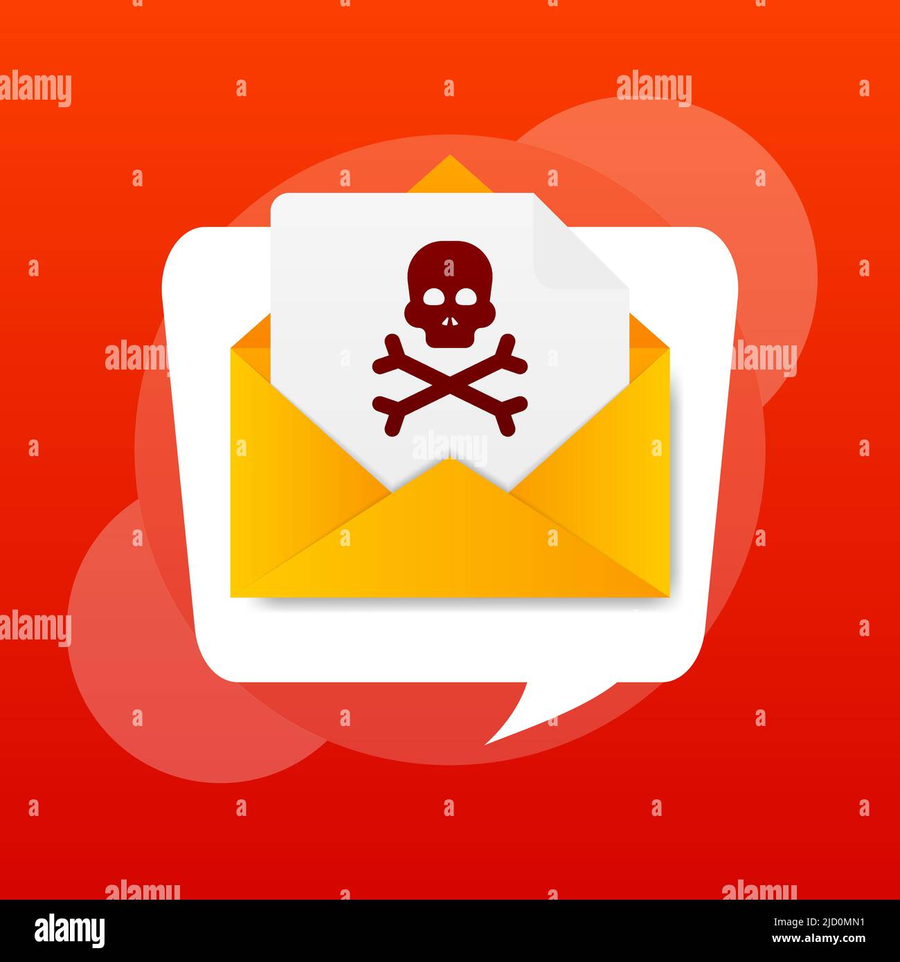 Virus message in flat style. Vector design. Flat design. Vector graphic. Stock Vector