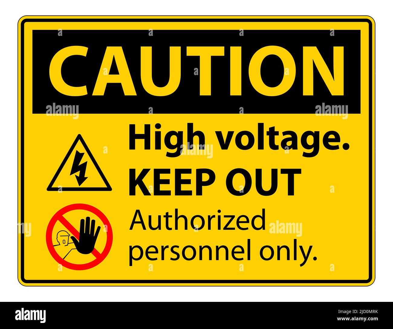Caution High Voltage Keep Out Sign Isolate On White Background,Vector